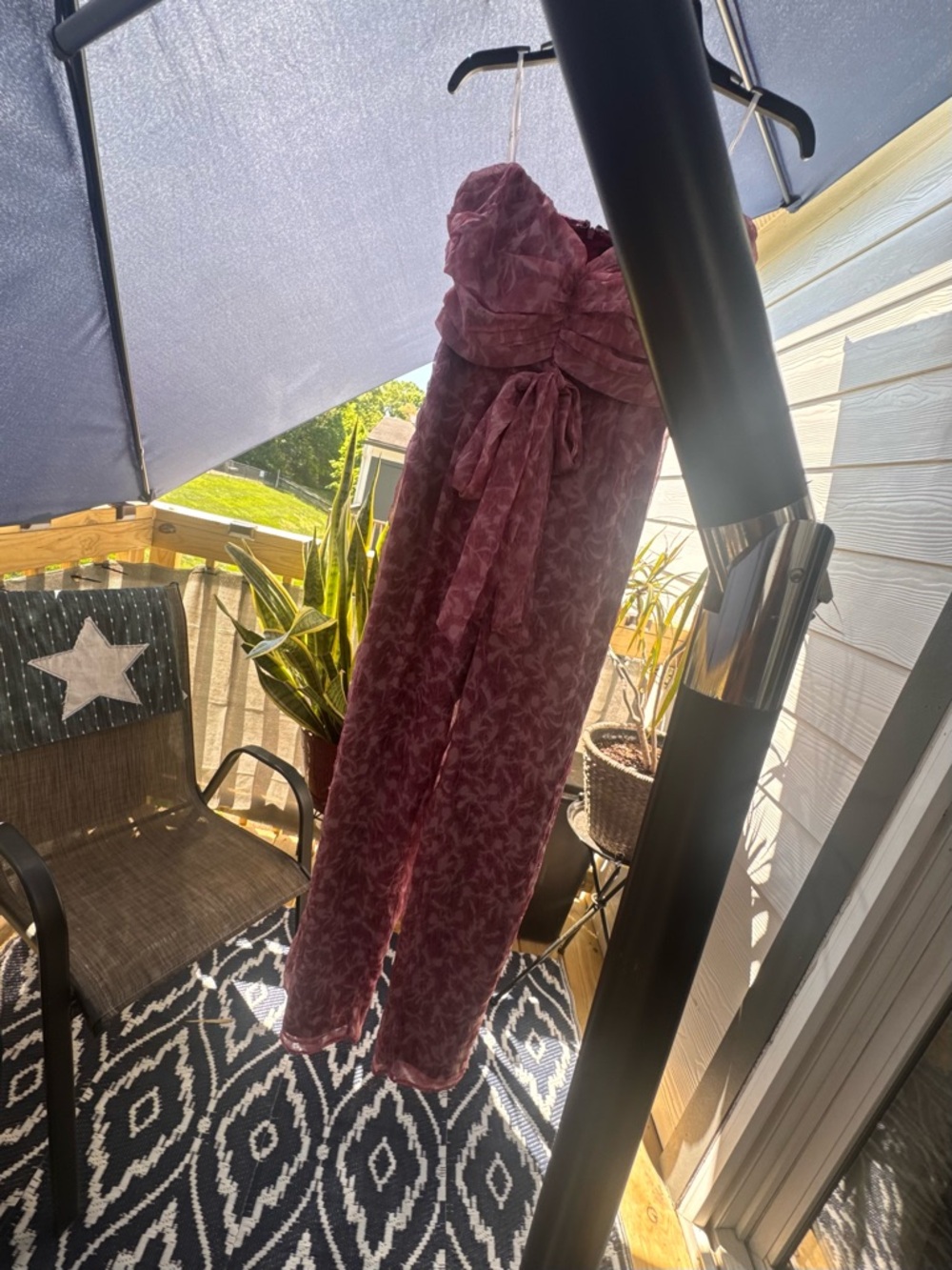 Lulu's Dusty Rose and Burgundy Strapless Romper